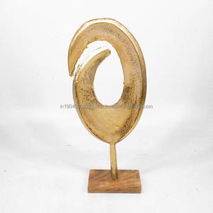 Adornos de Metal de lujo, escultura de regalo de mesa con Base de madera para decoración del hogar y suministros para fiestas de regalo - Product Image 1