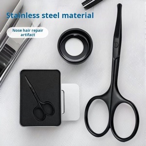 Tijeras de Belleza de Acero Inoxidable de Alta Calidad con Hoja Curva, Impermeables, Duraderas, para el Cuidado de las Cutículas, Recortador de Cejas Negro con Punta Afilada - Product Image 5