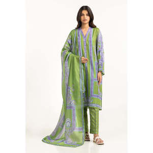 Dupatta de poliéster verde estampado con diseño de red de tenis para mujer, estilo indio y pakistaní, ideal para fiestas, inspirado en Bollywood. - Product Image 1