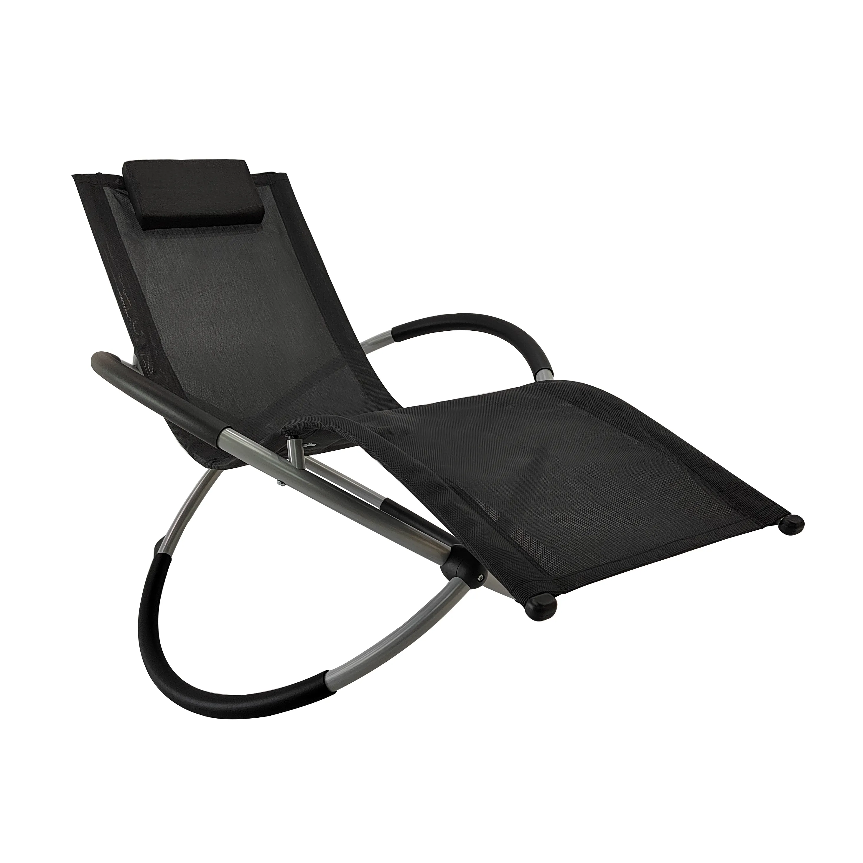 YOHO Offre Spéciale extérieur cadre en acier chaise berçante pliant pivotant extérieur chaise inclinable simple