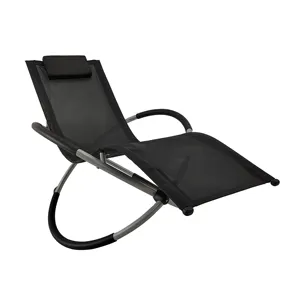 Silla reclinable plegable para exteriores, mecedora con marco de acero utdoor