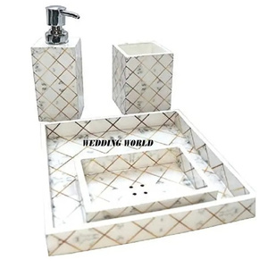 Ensemble de salle de bain en acier inoxydable martelé, vanité de salle de bain faite à la main d'excellente qualité, ensemble de salle de bain en gros poli brillant - Product Image 4