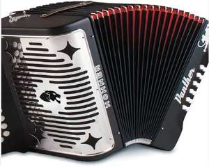 Accordéon diatonique professionnel de haute qualité à 3 rangées de clavier, style noir - Product Image 3