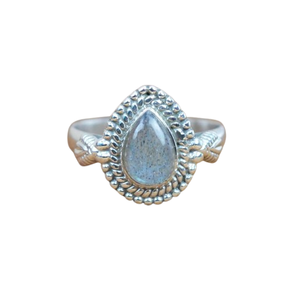 Anillo de plata estilo bohemio hecho a mano, joyería de plata de ley 925, piedra preciosa labradorita, anillo de tendencia, joyería para mujer, regalo para ella - Product Image 1