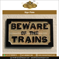 Plaque signalétique en fonte |   Plaque d'avertissement vintage en métal pour gare ferroviaire, jardin, portail, mur, décoration intérieure, panneau extérieur