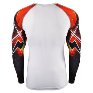 Transpirable Sublimado Barato Manga larga Rash Guard Logotipo personalizado Impreso Hombres elegantes Rash Guards - Product Image 3