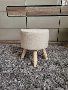 Pouf de couleur verte pouf pied en bois de haute qualité pour salon et décor de ferme rembourrage tabouret en bois Look Premium 2025 - Product Image 5