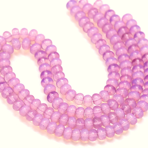 ลูกปัดควอตซ์สีชมพูไลแลคสวยงาม รูปทรงกลมเรียบ ขนาด 7-8 มม. ลูกปัดพลอยควอตซ์สีเรียบ คุณภาพ AAA - Product Image 2