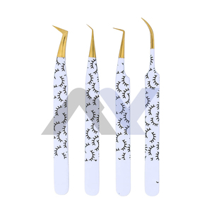 Pinzas para extensiones de pestañas con punta de fibra Nano Diamond Grip 4, pinzas para maquillaje de pestañas de acero japonés - Product Image 1