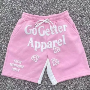 Custom Vintage Men's <b>Gym</b> Running <b>Shorts</b> 100% Cotton Puff Print Screen Foam Mesh Solid Pattern Nonwoven Weaving Method - Product Image 1