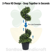 120cm Künstlicher Spiral-Topiary-Baum mit Milan-Blättern, Kunstpflanze für Innen- und Außendekoration