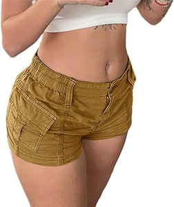 Womens <b>Cargo</b> <b>Shorts</b> <b>Elastic</b> <b>Shorts</b> - Product Image 2