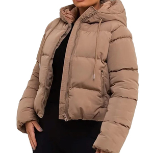Chaquetas de burbujas de talla grande de alta calidad para mujer, chaquetas con capucha acolchadas con estampado de logotipo personalizado, chaquetas de invierno de burbujas para mujer, color de bloque - Product Image 3