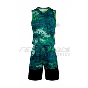 Uniforme de baloncesto personalizado para hombre, ajuste atlético, estilo veraniego bicolor, transpirable y personalizado con opciones de número y nombre - Product Image 1