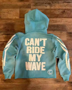 Vente en gros Fabricants de vêtements d'hiver Sweat à capuche vieilli lavé à l'acide surdimensionné Streetwear Sweats à capuche en coton pour hommes - Product Image 4