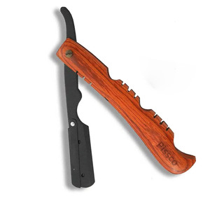 Navaja de Afeitar Profesional para Barbería, con Mango de Acero Inoxidable, Hoja Recta Plegable - Product Image 4