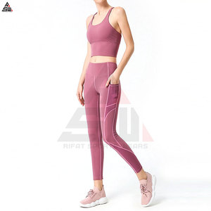 Conjunto de Yoga para Mujer de Alta Calidad, Talla Grande, Transpirable, de Secado Rápido, Ligero, Cintura Elástica, Logotipo Frontal Personalizable, Diseño para Gimnasio - Product Image 4