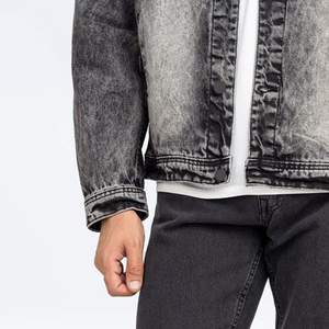 Veste en jean noir SUN FADE hommes automne nouveau Style rétro veste hommes coupe ajustée coton vêtements d'extérieur vestes 2026 - Product Image 5