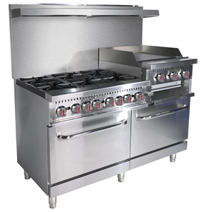 Estufa de Gas Comercial ETL, Cocina de Gas de Acero Inoxidable, Estufa de Gas Comercial de 4 y 6 Quemadores con Horno para <span class=keywords><strong>Restaurante</strong></span> - Product Image 4