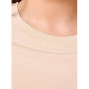 Camiseta Lisa para Mujer, Informal, Transpirable, 100% Algodón, Corte Regular, Manga Corta, Cuello Redondo, Color Sólido, para Uso Diario, Moda de Verano - Product Image 5