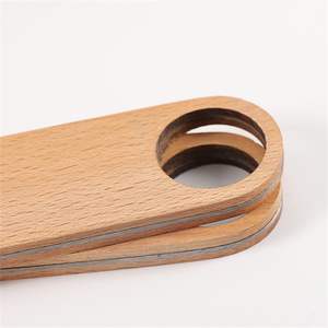 נירוסטה מעץ נייד ידידותי לסביבה נייד ידידותי לסביבה אופר בקבוק כף יד חרוט מתנה סט עבור בר חתונה - Product Image 4