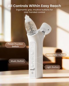 Aspirateur nasal 3-en-1 pour bébé, nettoyeur nasal par pulvérisation et dispositif de soufflage, respectueux de la peau, outil de soin du nez à arrêt automatique - Product Image 5