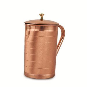 Carafe en cuivre pur de luxe au design martelé pour boire, carafe en cuivre pur au design simple et shabby chic - Product Image 2