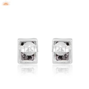 การออกแบบใหม่ล่าสุดสีดํา Rutile Beguette รูปร่าง 925 เงินสเตอร์ลิงทุกวันต่างหูสตั๊ดทํามือผู้ผลิตเครื่องประดับ - Product Image 4