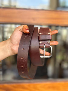 Nuevo elegante e informal hecho a mano de cuero genuino Real cinturón clásico para hombres personalizado grano completo desgastado cinturón de cuero Real para hombres - Product Image 2