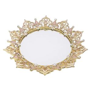 Bandeja de Servicio de Aluminio Chapada en Oro Antiguo, Artesanía de Metal, Jarrón de Mesa Clásico de Lujo, Frutas, Aperitivos, Artículo Nuevo - Product Image 3