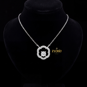 Collar con Colgante de Moissanita con Halo Floral, Plata de Ley 925, Collar con Flor de Diamantes para Mujer, Regalo de Boda, Joyería Personalizada - Product Image 4