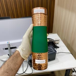 IEI 26 vert soie finition demi martelé cuivre bouteille d'eau nouveau Design écologique Portable pour la maison bureau utilisation extérieure - Product Image 5