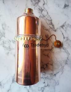 Botella ancha de cobre Ayurvédica hecha a mano, botella de agua elegante ecológica para la salud, bienestar, vasos de plástico de Tradebyd - Product Image 2