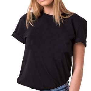 เสื้อยืดคอกลมแขนสั้นสำหรับผู้หญิง,เสื้อยืดคอกลมแขนสั้นผ้าฝ้าย100% สีพื้นพิมพ์โลโก้แบบกำหนดเอง - Product Image 2