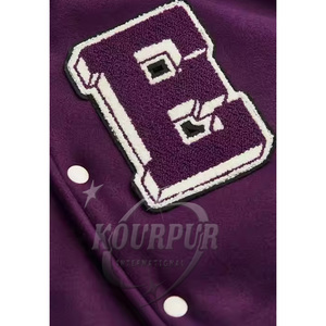 Chaquetas universitarias para hombre Chenile bordado cuello alto logotipo frontal 100% algodón personalizable respetuoso con el medio ambiente más vendidos MOQ Friendly - Product Image 6