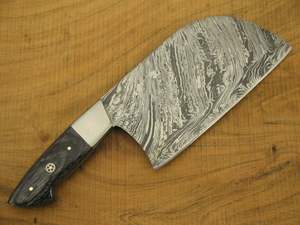 Haute qualité personnalisé pleine Tang damas acier Nakiri couperet à la main en acier inoxydable couteau de Chef manche en bois couteau de cuisine - Product Image 3