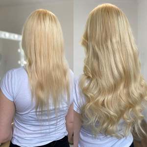 Nano Ring I-Tip <b>Hair</b> Extensions #613 Bleach Blonde Straight Remy Indian Human <b>Hair</b> - Product Image 6