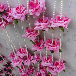 Guirnaldas de rosas y perlas hechas a mano, hermosas guirnaldas para fiestas y eventos, decoración de festivales, decoración de bodas, envío gratis - Product Image 1