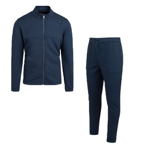 Diseño elegante al por mayor conjunto de 2 piezas 100% algodón orgánico cremallera chándales de alta calidad personalizados transpirables chándales - Product Image 1