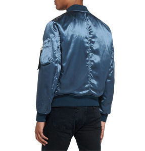 Veste universitaire en satin pour homme, vente chaude, nouvelle couleur unie, style streetwear avec poche sur le devant, épaules tombantes, tissu - Product Image 5