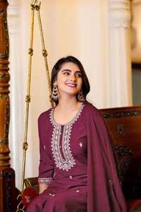 ชุดเดรสอินเดียปักลายสำหรับผู้หญิงและผู้หญิงชุดเดรสสไตล์ปากีสถานและอินเดีย - Product Image 4