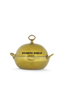 Casserole en métal à double paroi avec revêtement en poudre blanche, ustensiles de cuisine de haute qualité, chauffe-plats en métal de luxe fait à la main - Product Image 4