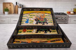 Plateau de service en bois MDF avec revêtement émaillé, design, hôtels et restaurants, articles de cuisine, plateau de table, haute qualité - Product Image 5