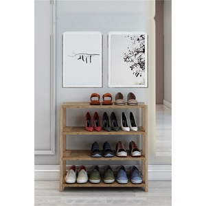 Mesa auxiliar de madera de pino atlántico Nehir con 4 estantes, estante decorativo y organizador - Product Image 6