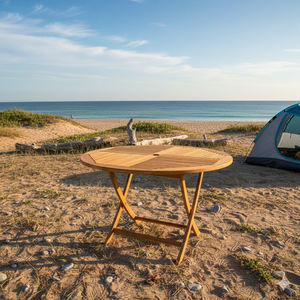 High Quality Solid Teak Wood Modern Folding Round Dining Table for Outdoor Villa Patio Poolside <b>Garden</b> Resort <b>Furniture</b> - Product Image 5
