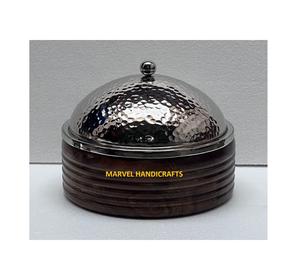 Juego de vajilla de madera de estilo antiguo, cazuela para servir, calentador de alimentos de acero inoxidable, artesanía, juegos de utensilios de cocina - Product Image 1