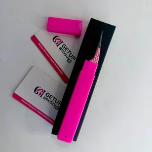แหนบต่อขนตา GETUP BROSONS IMPEX คุณภาพสูง เคลือบสีชมพู ปลายเงิน ปลายเรียบ  รับทำโลโก้ตามสั่ง - Product Image 1