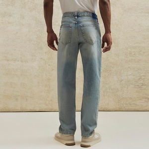 Jeans pour hommes sur mesure, coupe ample et droite, délavés, 100% coton, denim épais, fabriqués au Bangladesh - Product Image 2