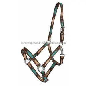 เชือกไนล่อนปรับได้เชือกแขวนคอม้าด้วยเชือกไนล่อนนำสีแดงสีดำ Halters ม้าหลายสีทำในประเทศอินเดีย