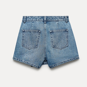 Fashionable Custom Desgin Double-Breasted Mid Rise 3 Button Closure Women's Denim <strong>Skirt</strong> Summer Washed <strong>Warp</strong> Breathable Girl <strong>Skirt</strong> - Product Image 6